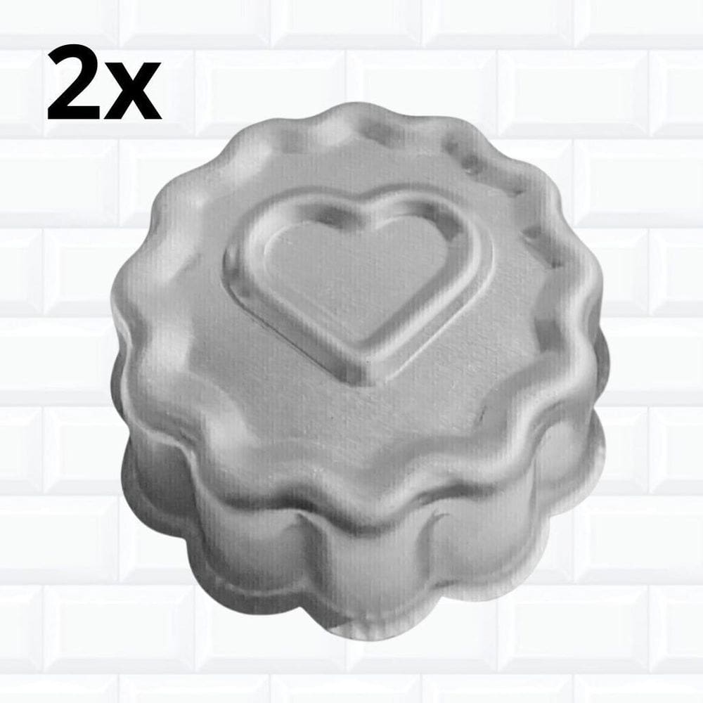 Kit 2 Formas Ballerine Crespa Coração 18X6 Cm Decorada Pisci