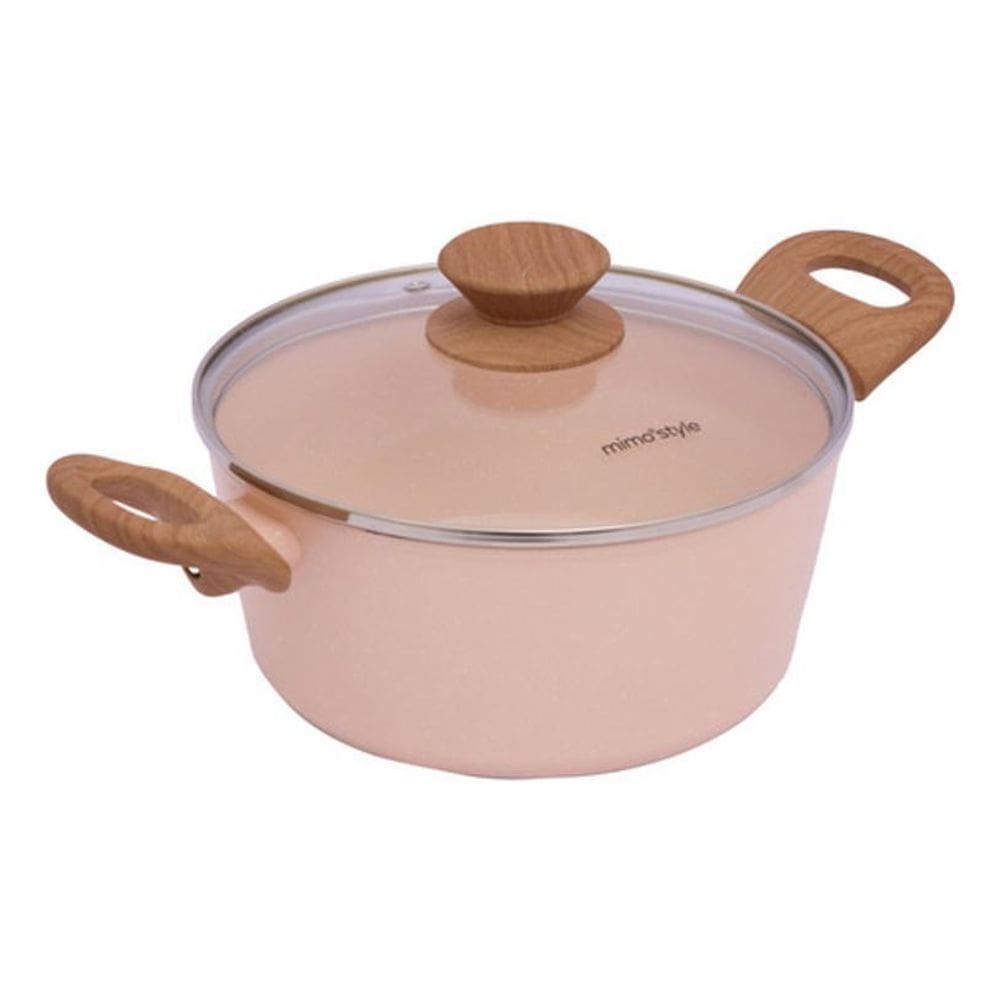 Panela Caçarola Rosa 20Cm Indução Cerâmico 4Mm Style Cook