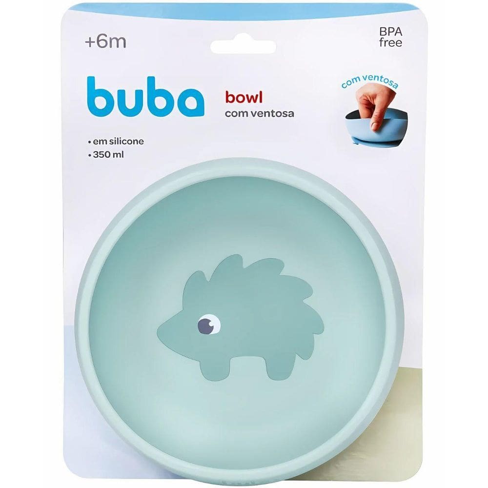 Bowl Silicone Com Ventosa Verde Porco Espinho 20895 - Buba