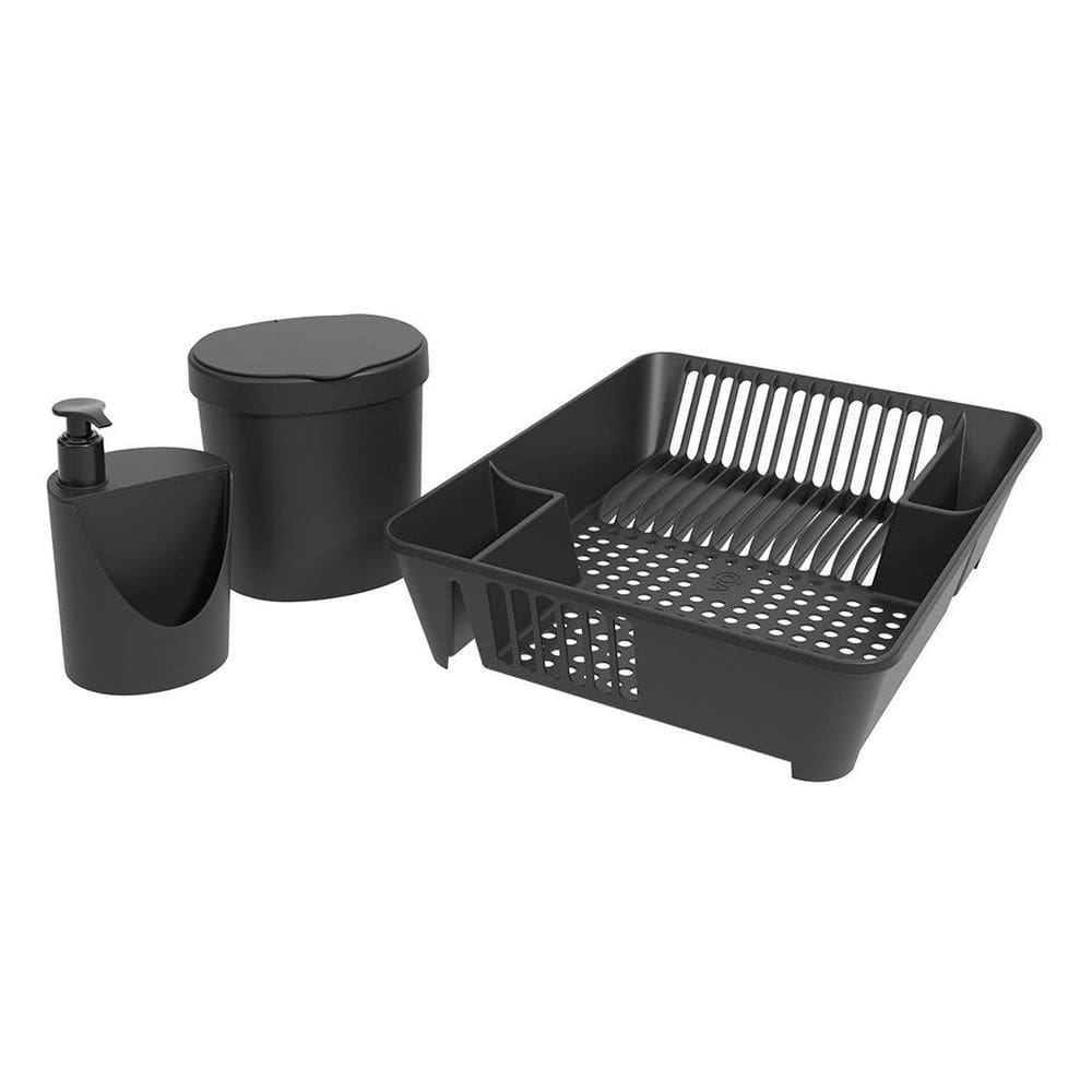 Kit Organize Sua Pia Preto Basic Preta 99400/1008 Coza