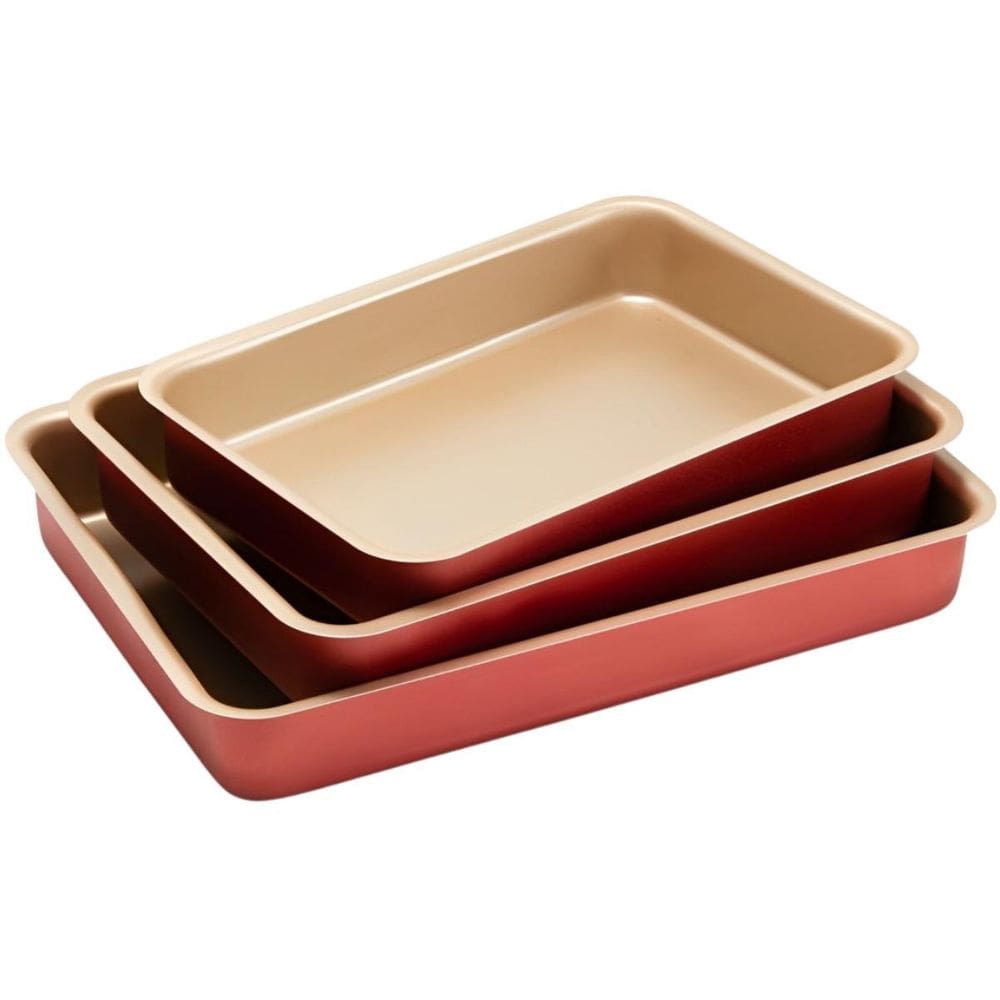 Jogo De Assadeiras Forma Retangular 03 Peças Antiaderentes