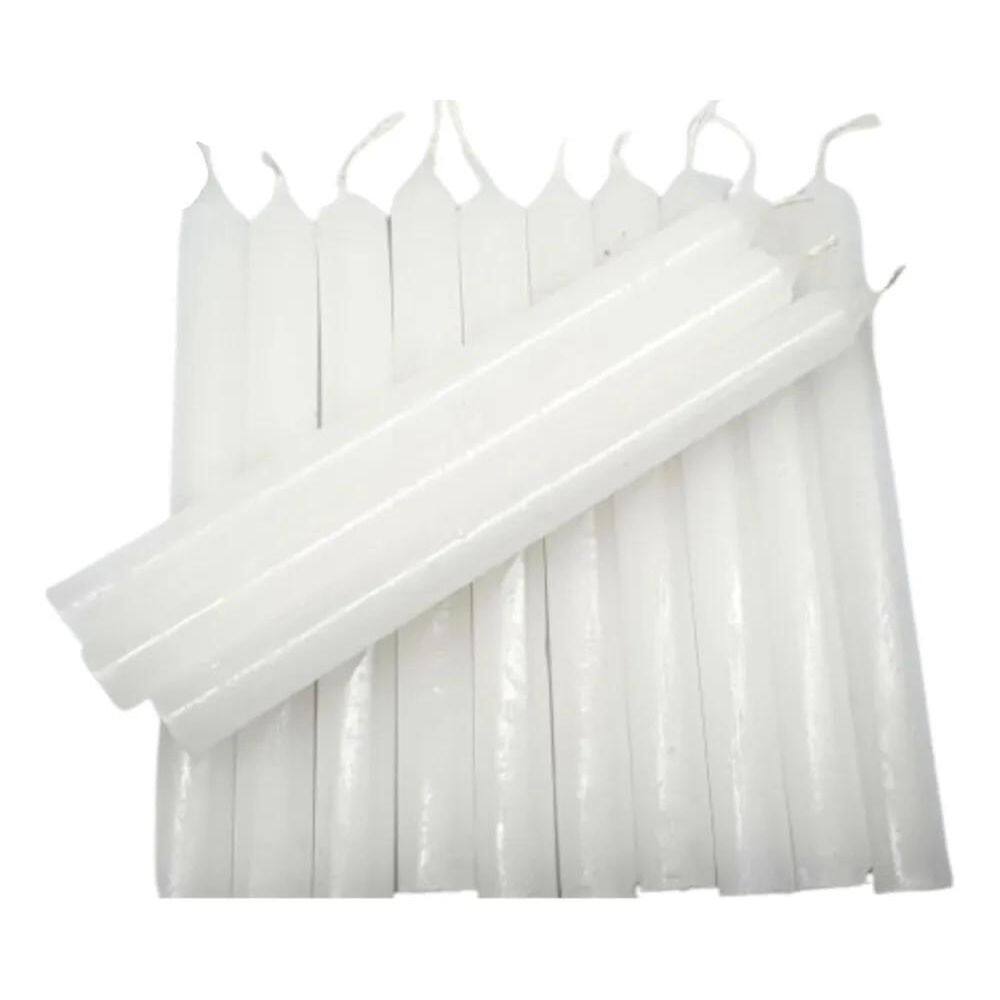 10X Vela Quilo Palito Branca Parafina Pura 18 Cm 1 Kg 32 V