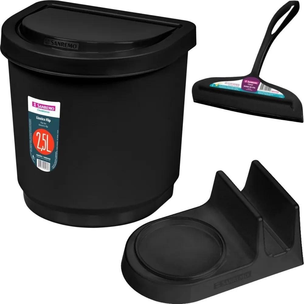 2X Kit Pia Porta Detergente Esponja Bucha Lixeira Rodo Rodin