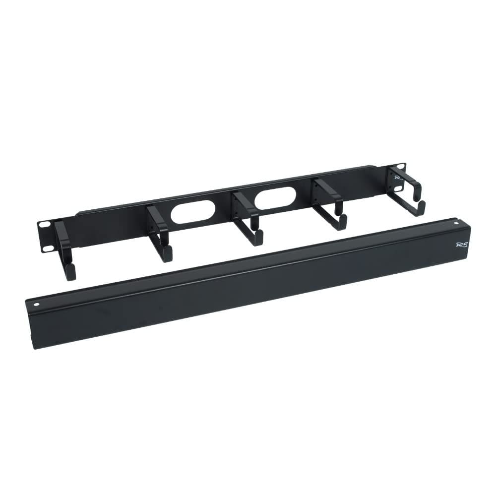Painel gerenciador de cabos ICC 1U Metal 3” Rings 19” Rack preto