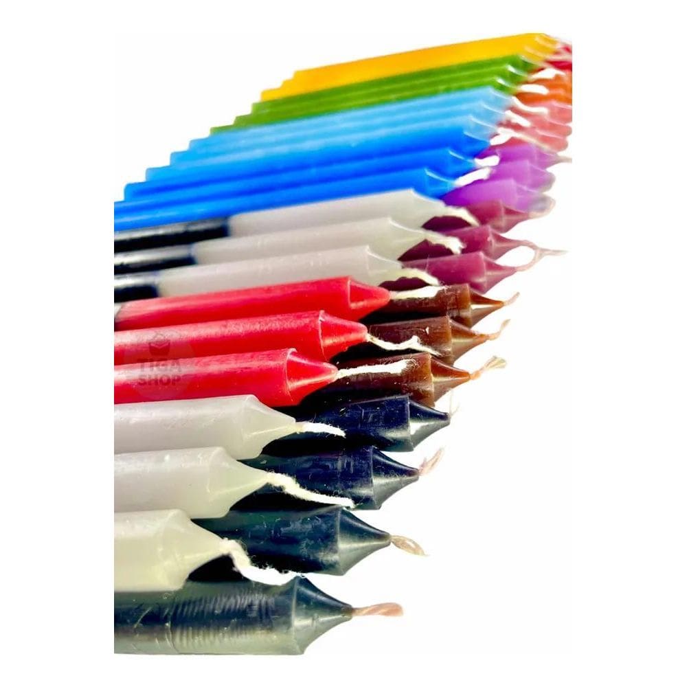 3X Vela Palito Coloridas E Branca Kit 100 Und 16 Cm