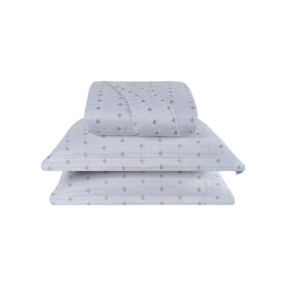 Cobre Leito 3 Peças King Percal 200 Fios Decor 100% Poliéster - Branco