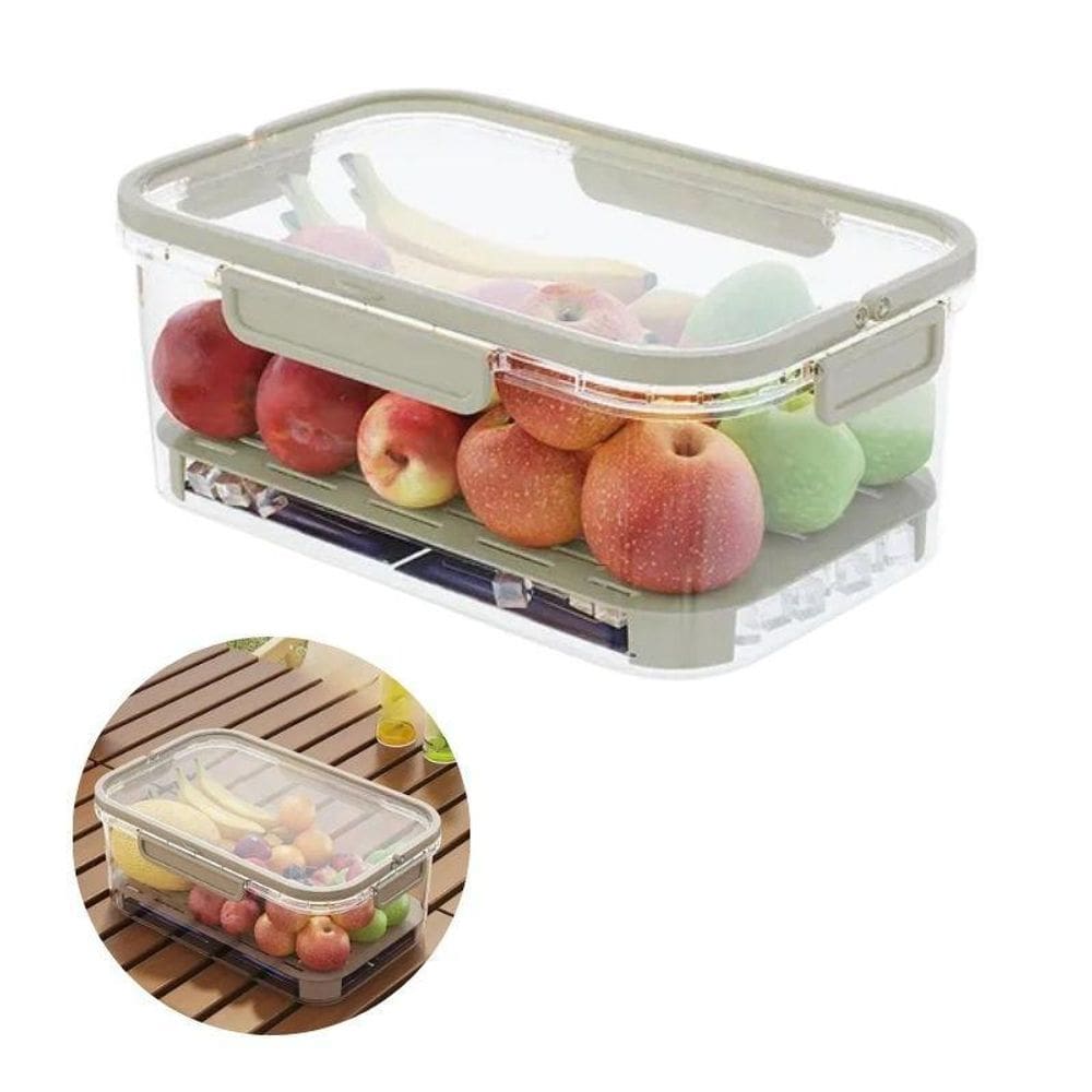 Kit 10 Potes Organizador Caixa Escorredor Interno 23X11X15Cm