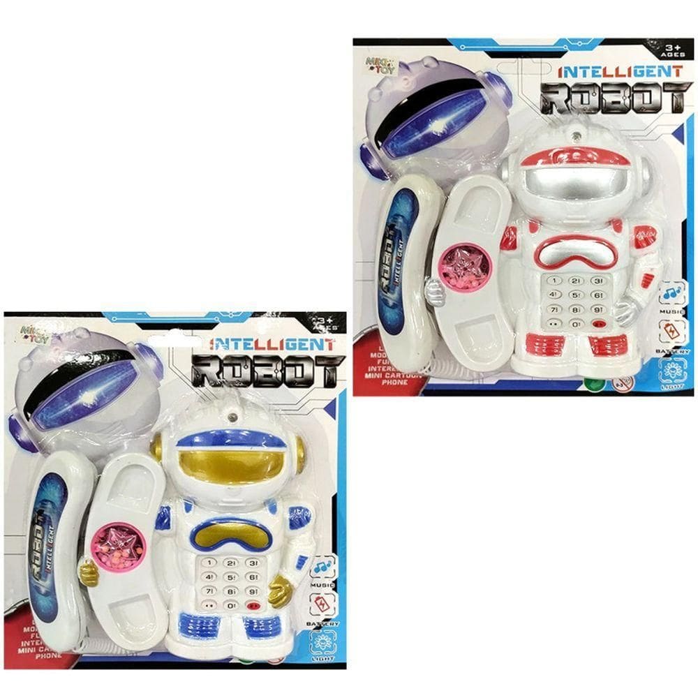 Robô Telefone Musical Brinquedo Infantil Educativo Pilhas Lu