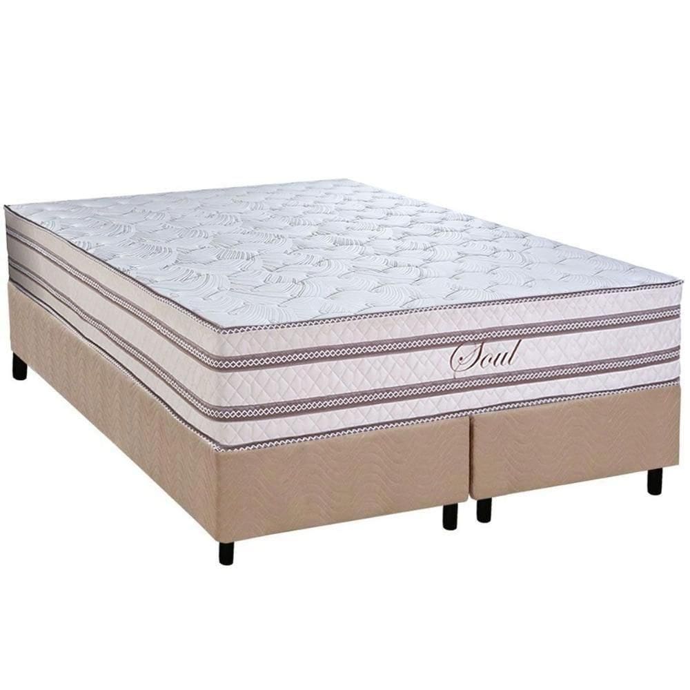 Conjunto Box Queen: Colchão Molas Paropas Ensacadas Soul + Base Crc Suede Clean (158x198)
