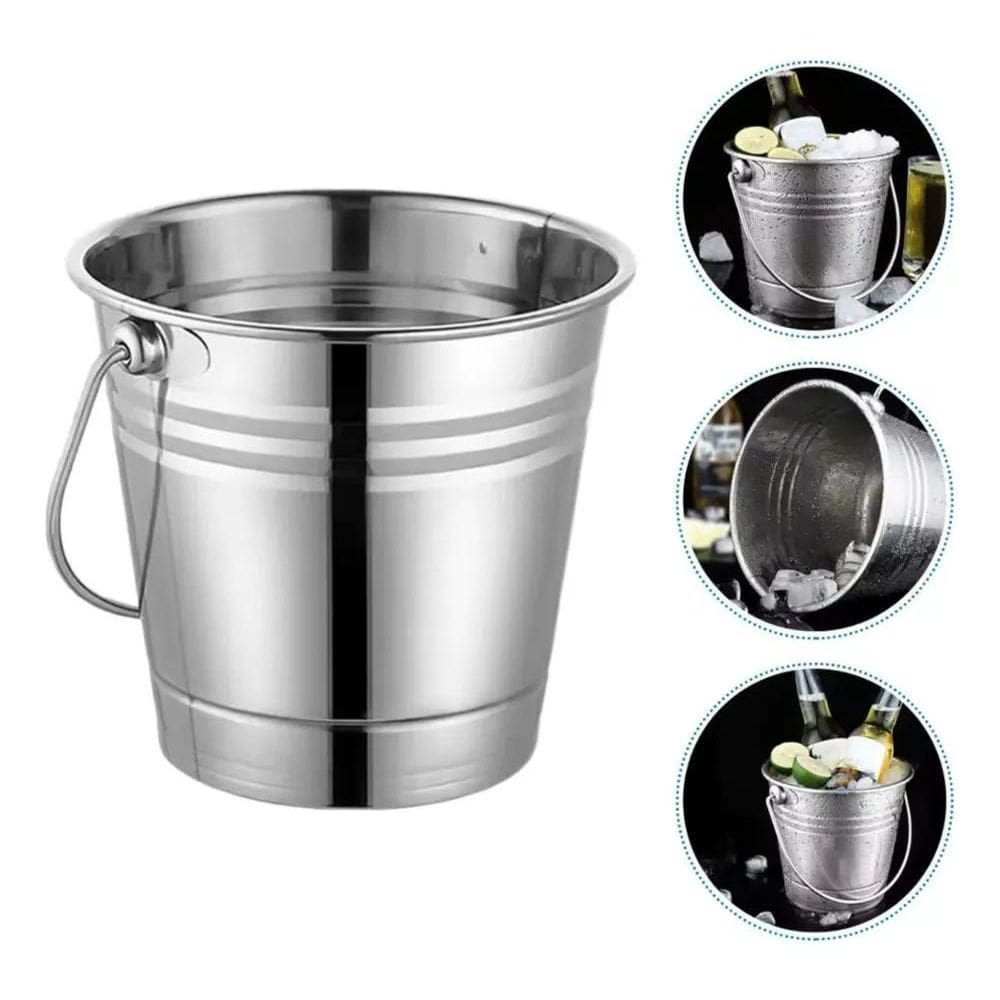 2X Balde Degelo Inox 3L Para Garrafas Champanhe Vinho Divers