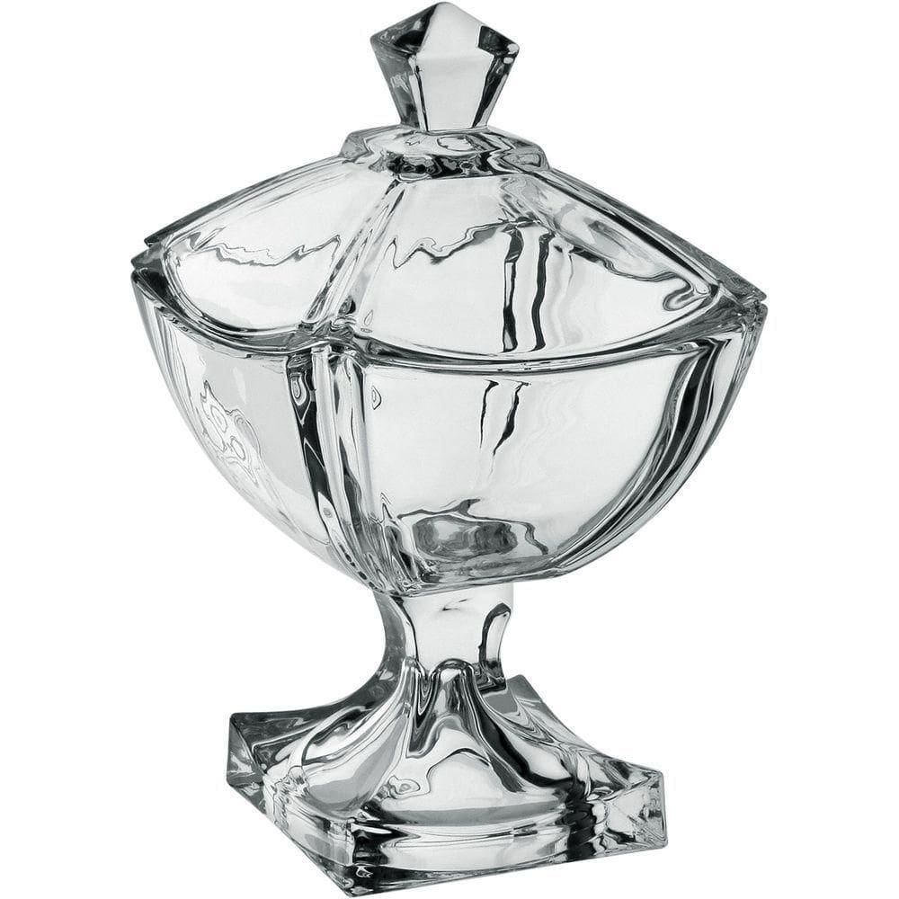 Baleiro Bomboniere Potiche Quadrado Home&co Tampa Vidro