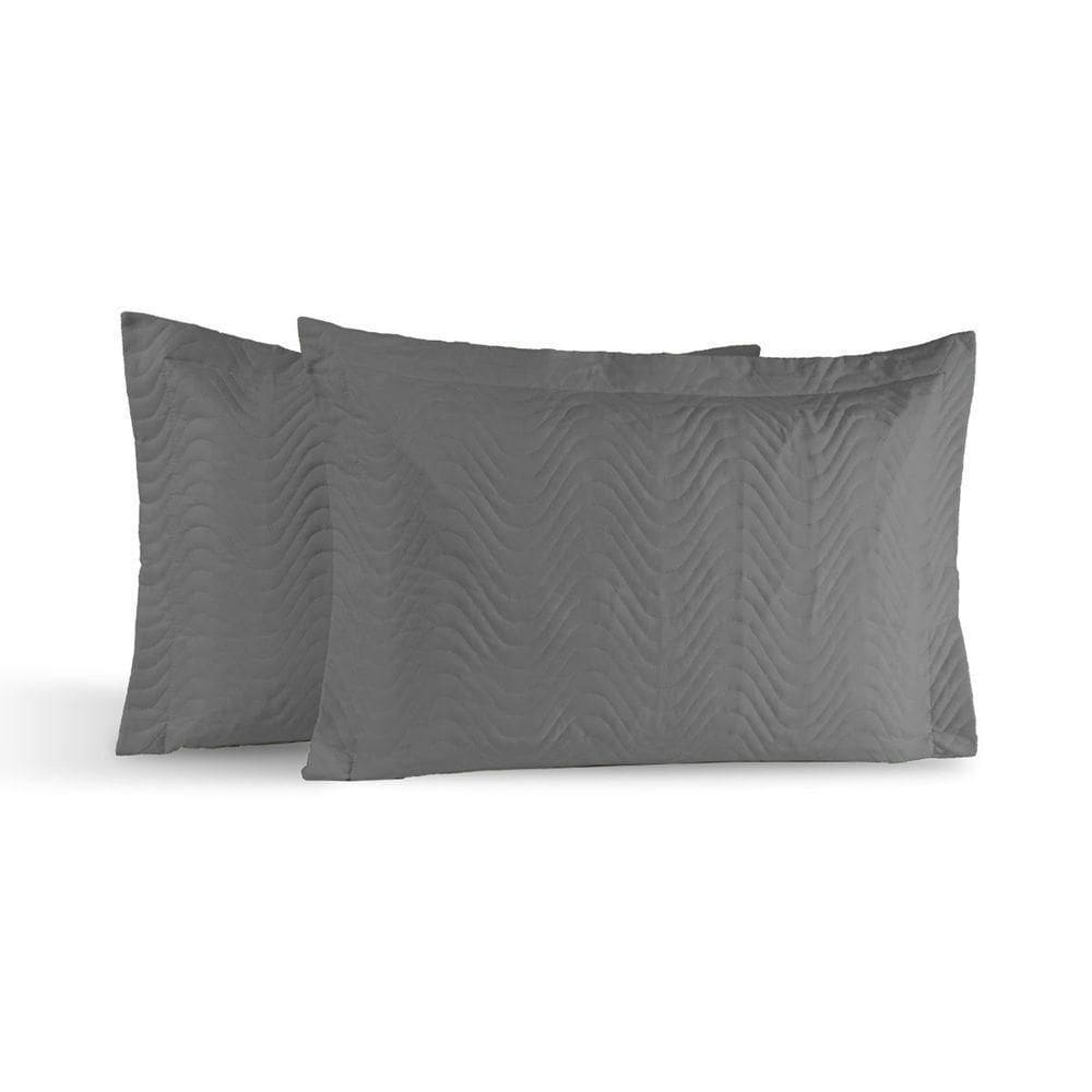 Kit 02 Portas Travesseiros Percal 200 Fios Algodão Gold 100% Algodão - Grafite