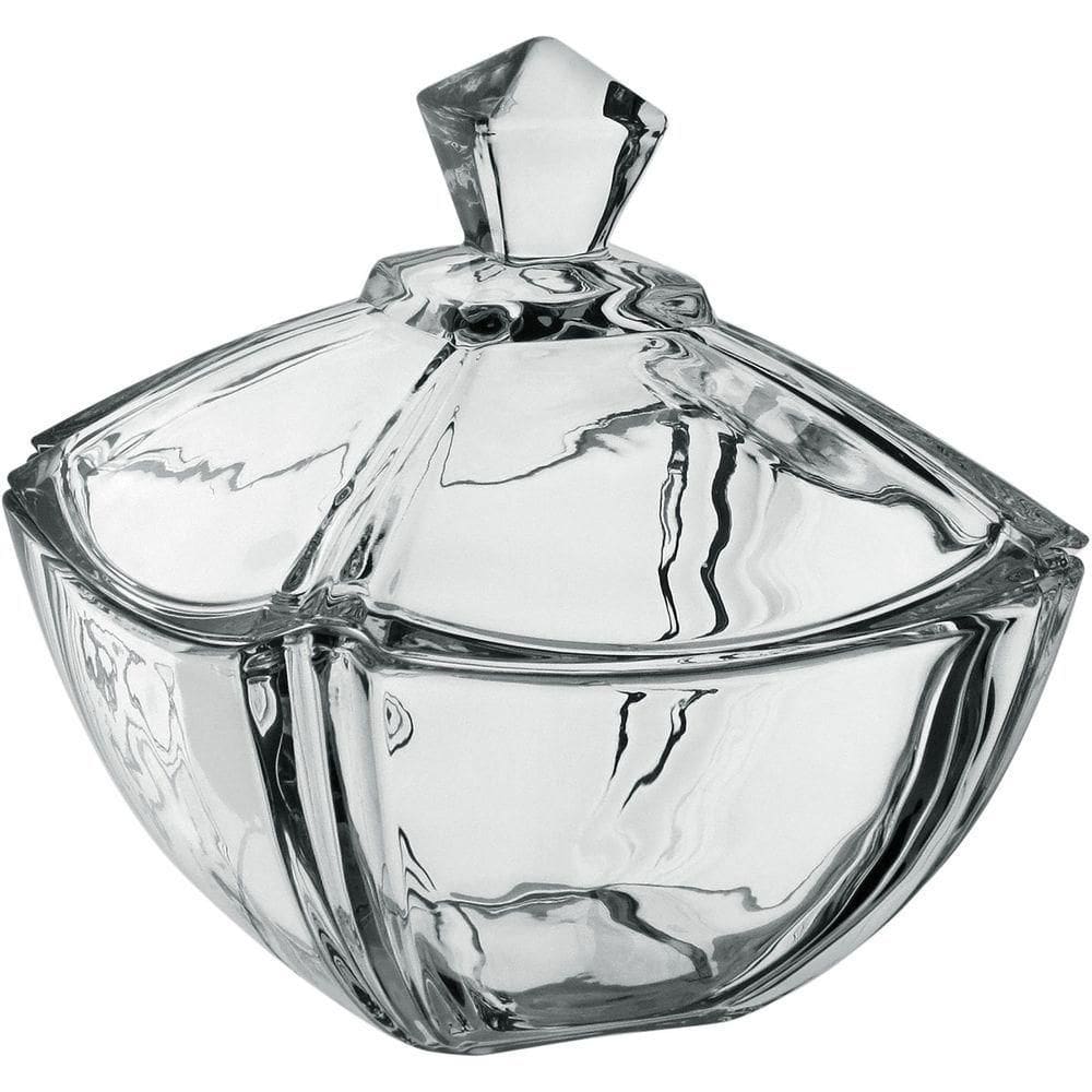 Potiche Bomboniere Baleiro Quadrado Home&co Tampa Vidro 9x18