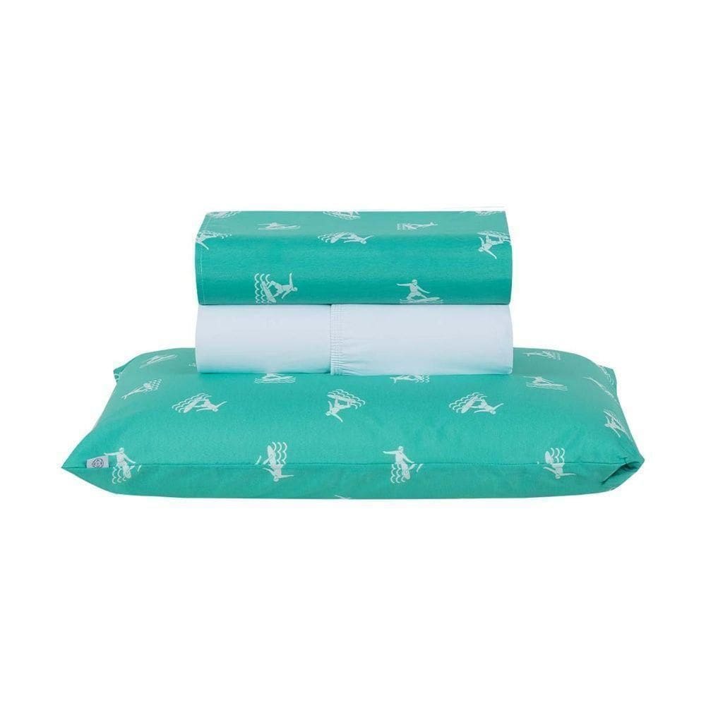 Jogo De Lençol 3 Peças Solteiro Percal 180 Fios Homme 60% Algodão 40% Poliéster - Liberty Azul Ocean