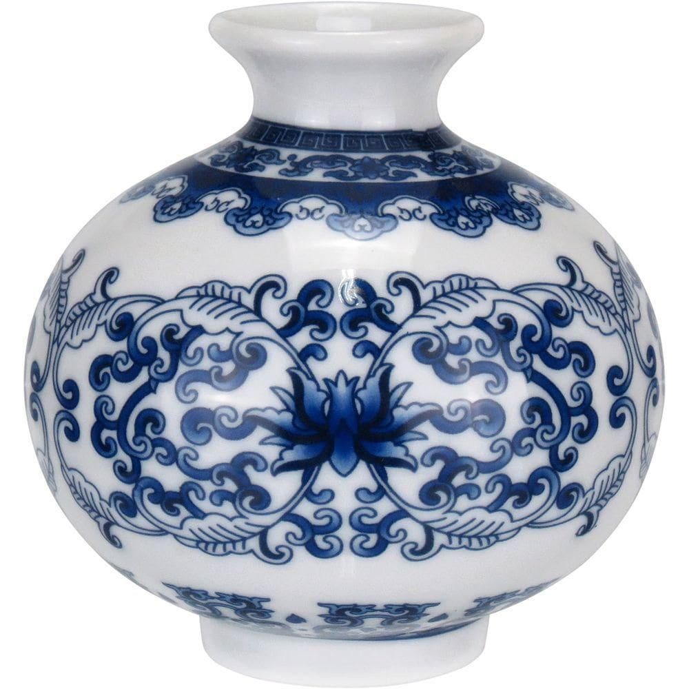 Vaso Redondo Decorativo Enfeite Home&co Cerâmica 9x9cm Azul