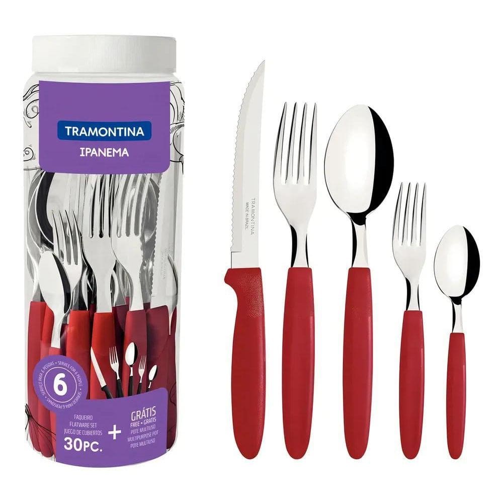 10X Faqueiro Inox Tramontina Ipanema 30 Peças Jogo De Talhe