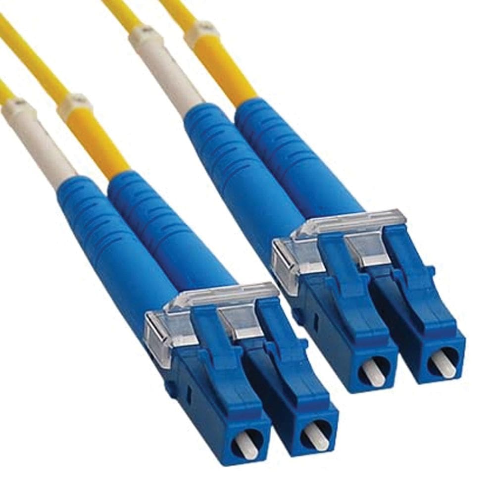 Cabo de conexão de fibra ICC LC para LC OS2 monomodo de 1 m amarelo