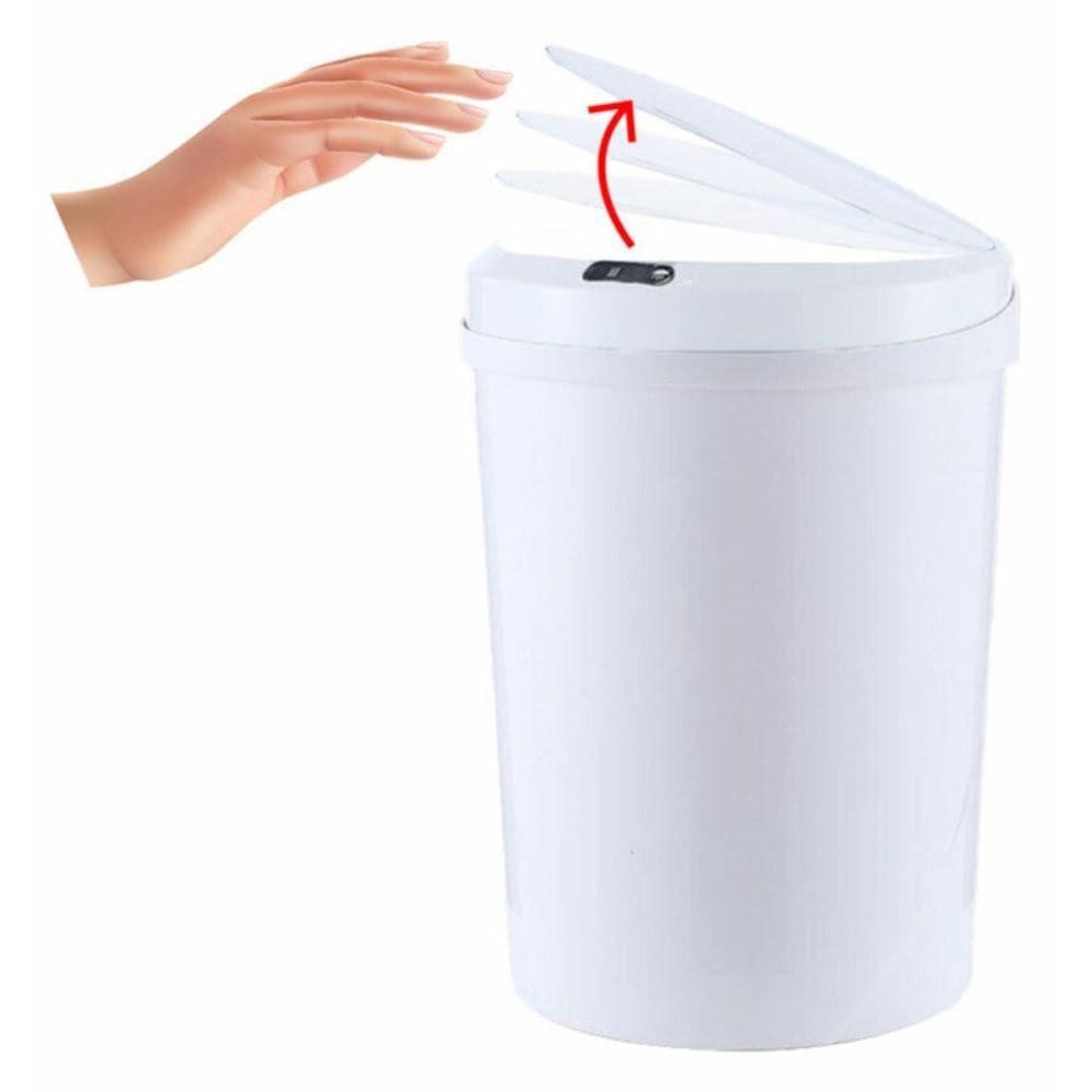 Lixeira Automática Branca Redonda 5 Litros Com Sensor