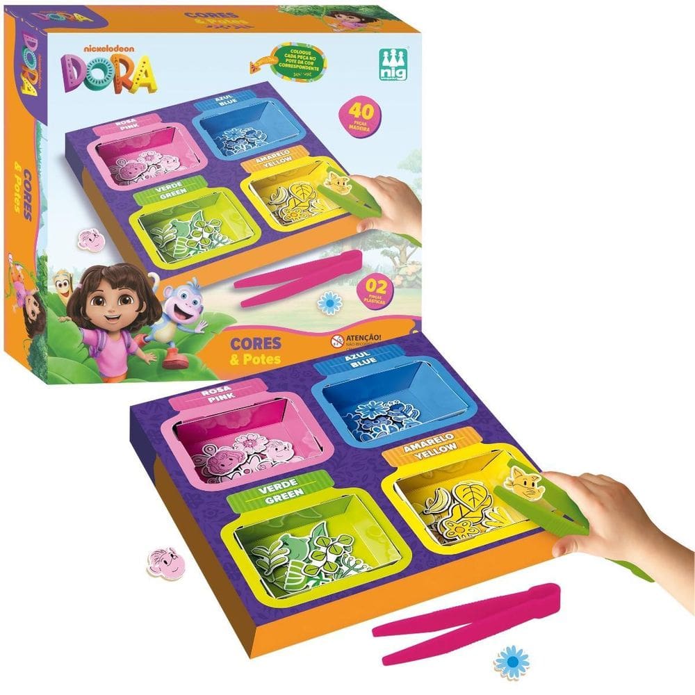 Jogo Educativo Cores E Potes Dora Aventureira 0344 Nig