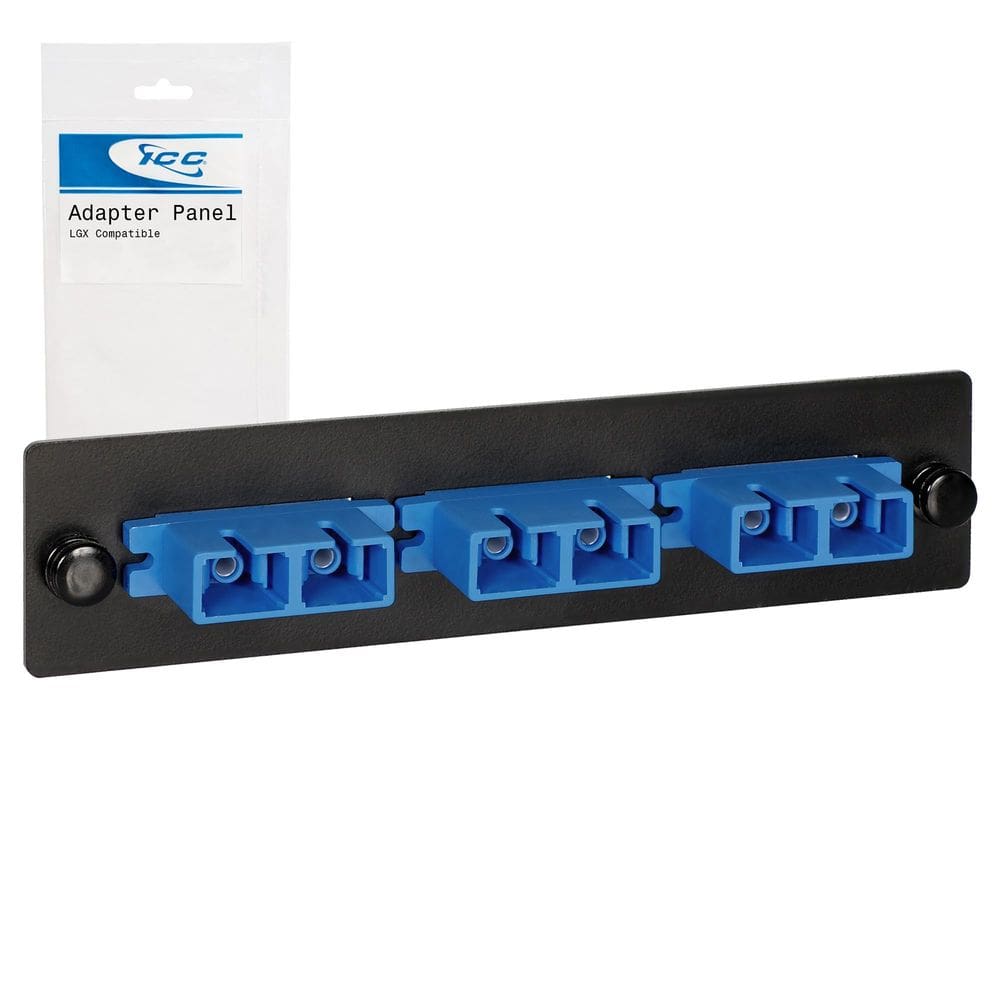 Painel adaptador de fibra óptica ICC SC-SC monomodo de 6 fibras