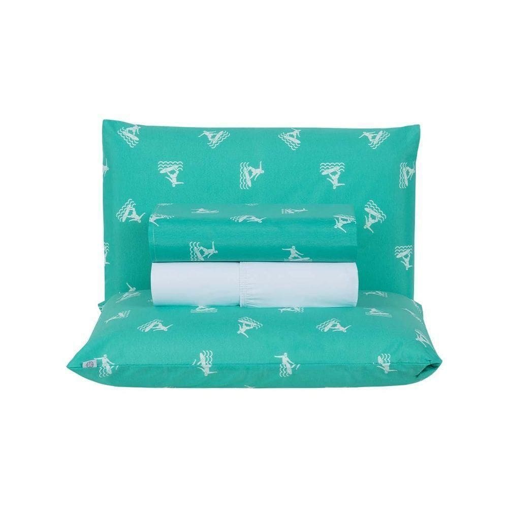 Jogo De Lençol 4 Peças Queen Percal 180 Fios Homme 60% Algodão 40% Poliéster - Liberty Azul Ocean