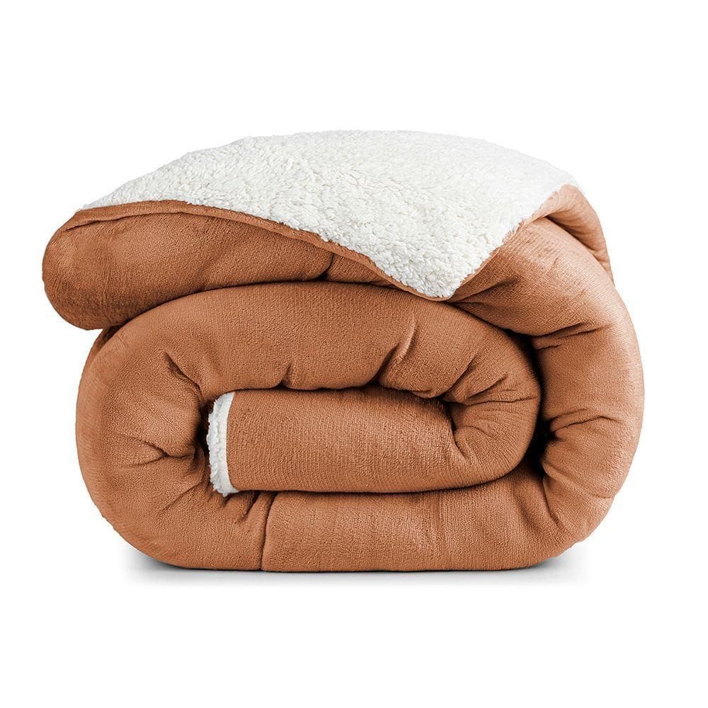 Edredom Coberdrom Insinuante Queen Sherpa Toque Lã Carneiro - Apricot - 100% Poliéster