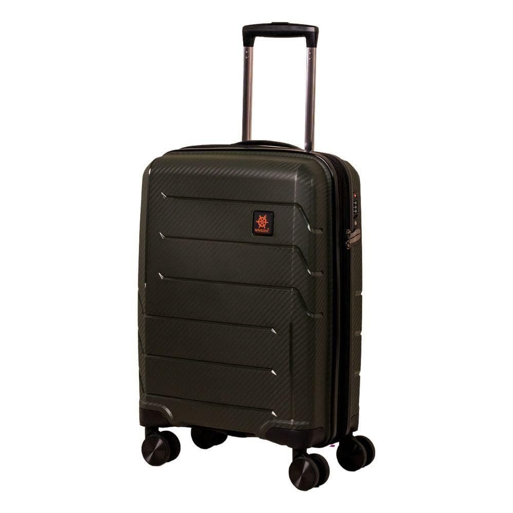 Mala Pequena De Bordo Navegat Expansível Verde Militar Rodas Duplas Cadeado Tsa Polipropileno