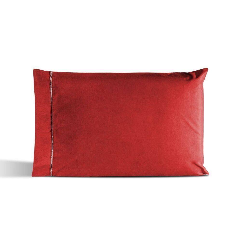 Fronha Avulsa Percal 180 Fios Ponto Palito Dream 60% Algodão 40% Poliéster - Vermelho