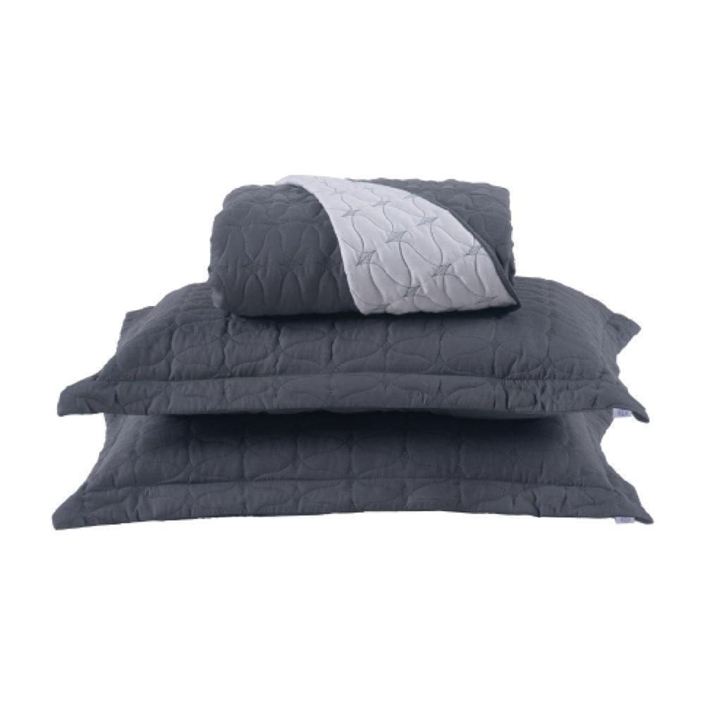 Cobre Leito 3 Peças King Percal 200 Fios Cristal 100% Poliéster - Grafite