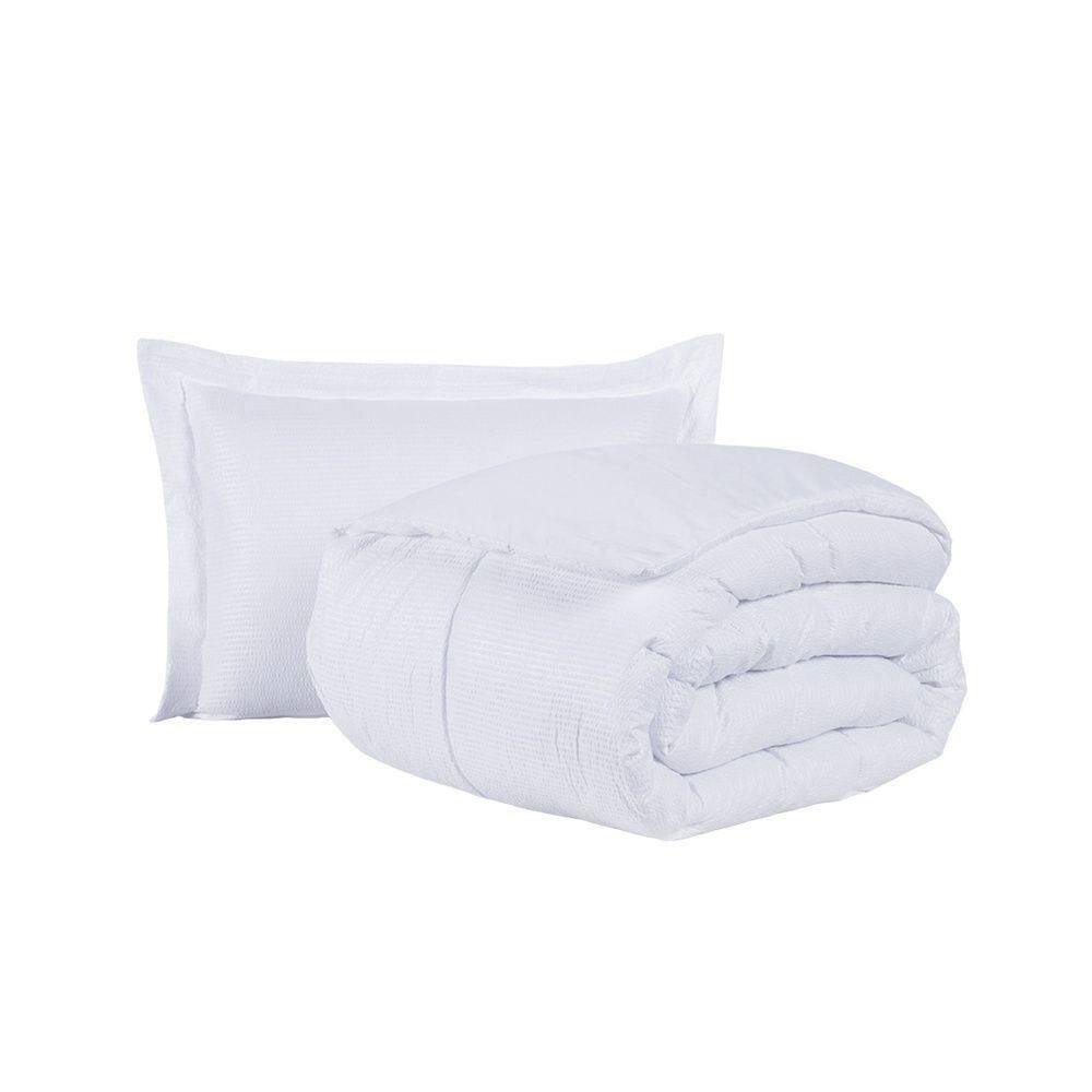 Kit Cobre Leito Ravena To Decorando Solteiro 2 Peças Micropercal 200 Fios Toque Acetinado 100% Poliéster - Branco