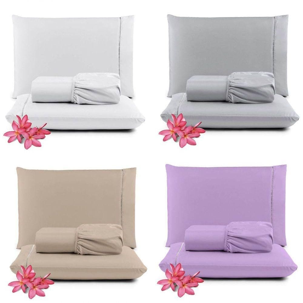 Kit Jogo De Cama Lençol Queen Pratik 3 Peças Com 4 Un. Cores 1 - 100% Poliéster