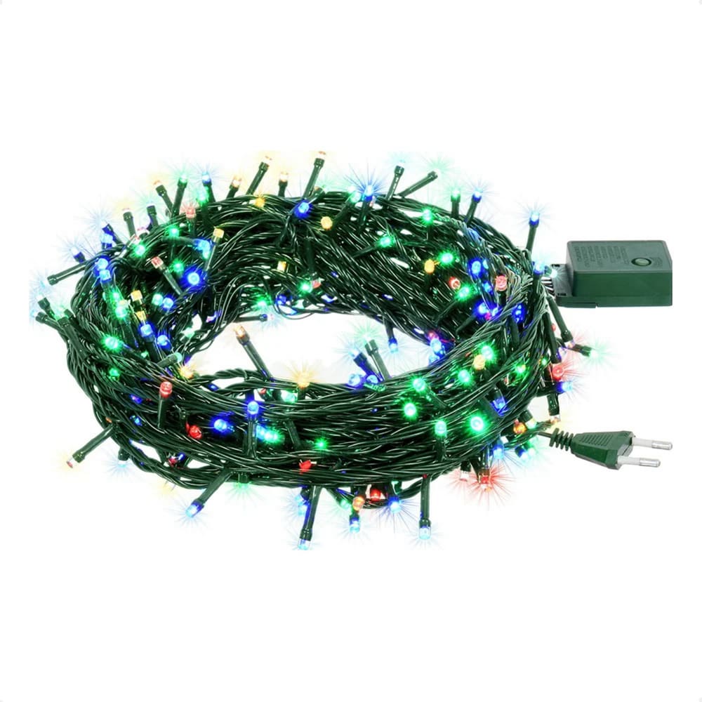 Cordão Luminoso Led Pisca Pisca 8 Funções 500 Leds Taschibra 220V Colorida