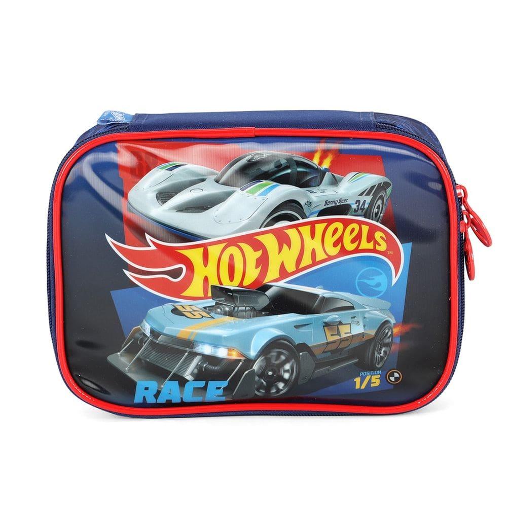 Estojo Box Hot Wheels Juvenil Escolar Vermelho Luxcel Up4you