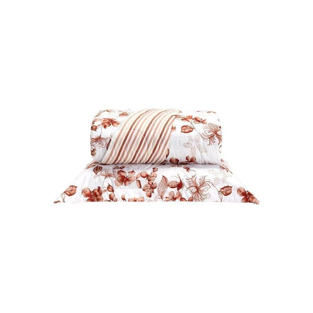 Cobre Leito 2 Peças Solteiro Percal 200 Fios Colori 100% Poliéster - Folhas Secas