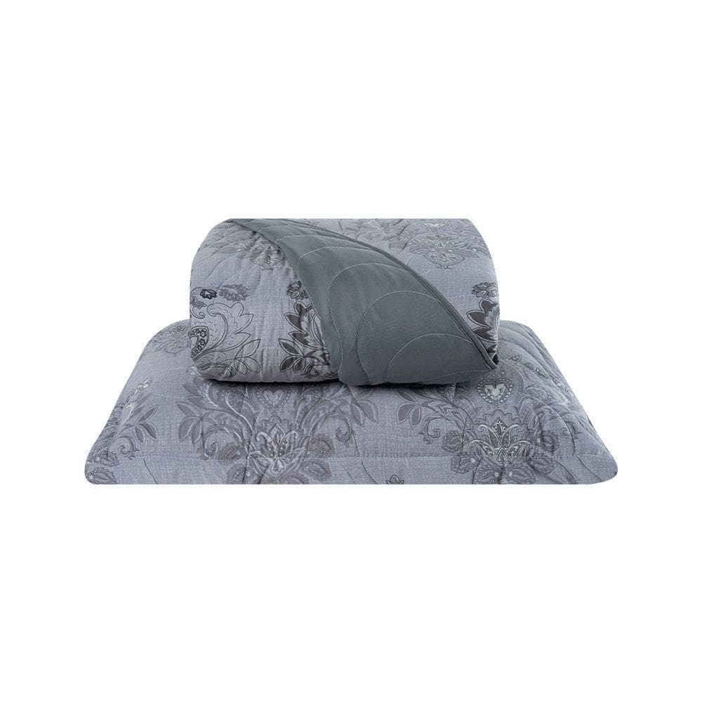 Cobre Leito 2 Peças Solteiro Percal 200 Fios Colori 100% Poliéster - Arabesco Grafite