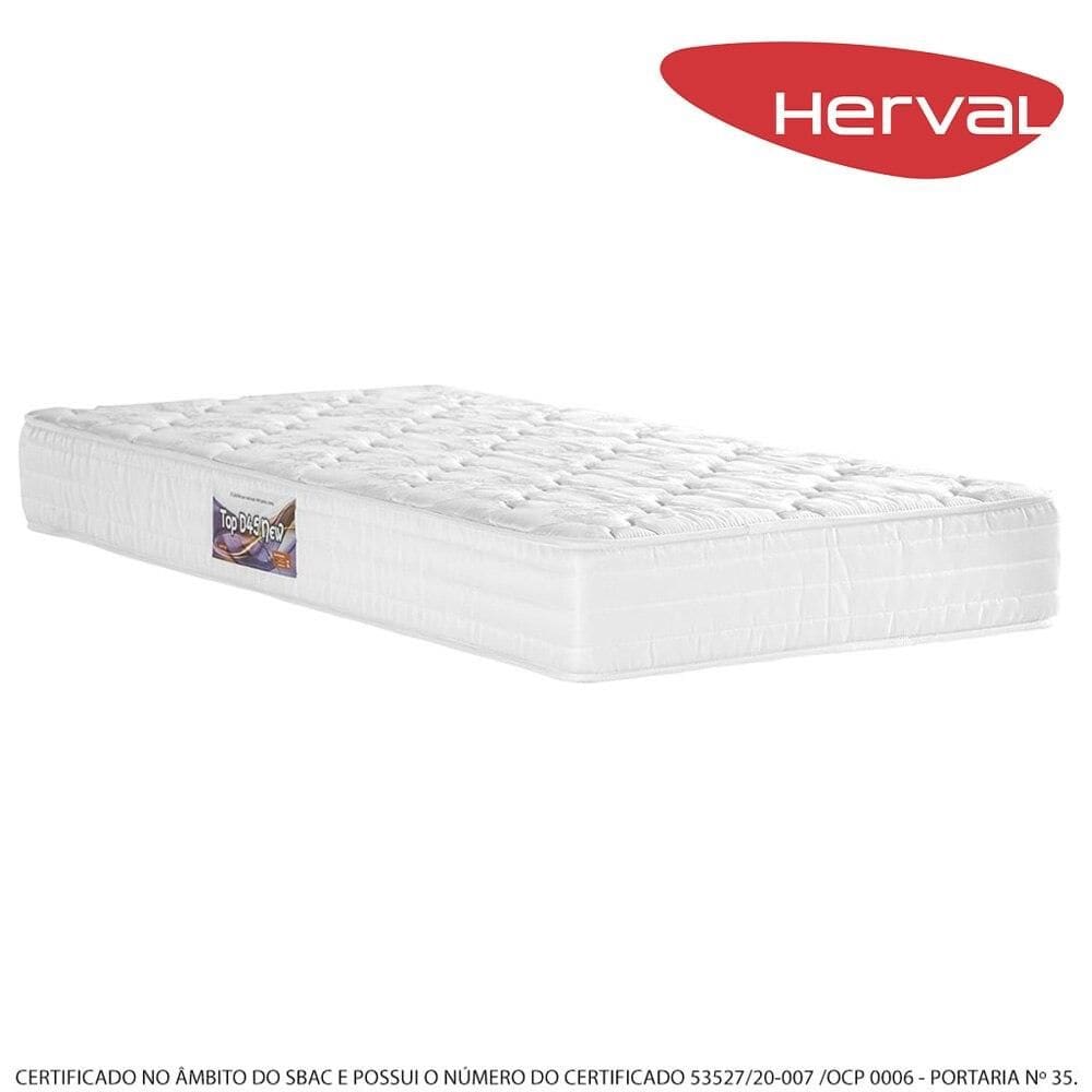 Colchão Solteiro Herval Espuma D45 Bordado Top D45 New, 25x78x188 cm