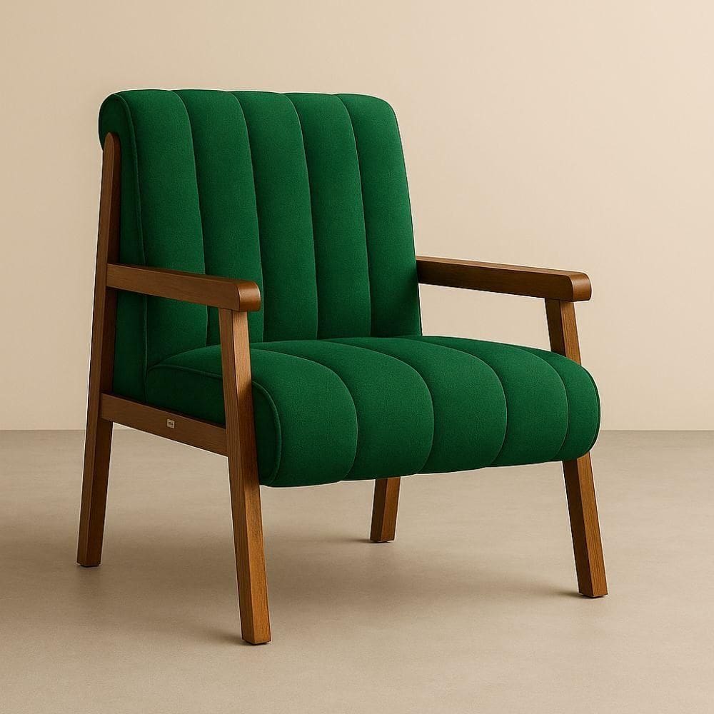 Poltrona Conceito Belga Bouclé Premium Verde