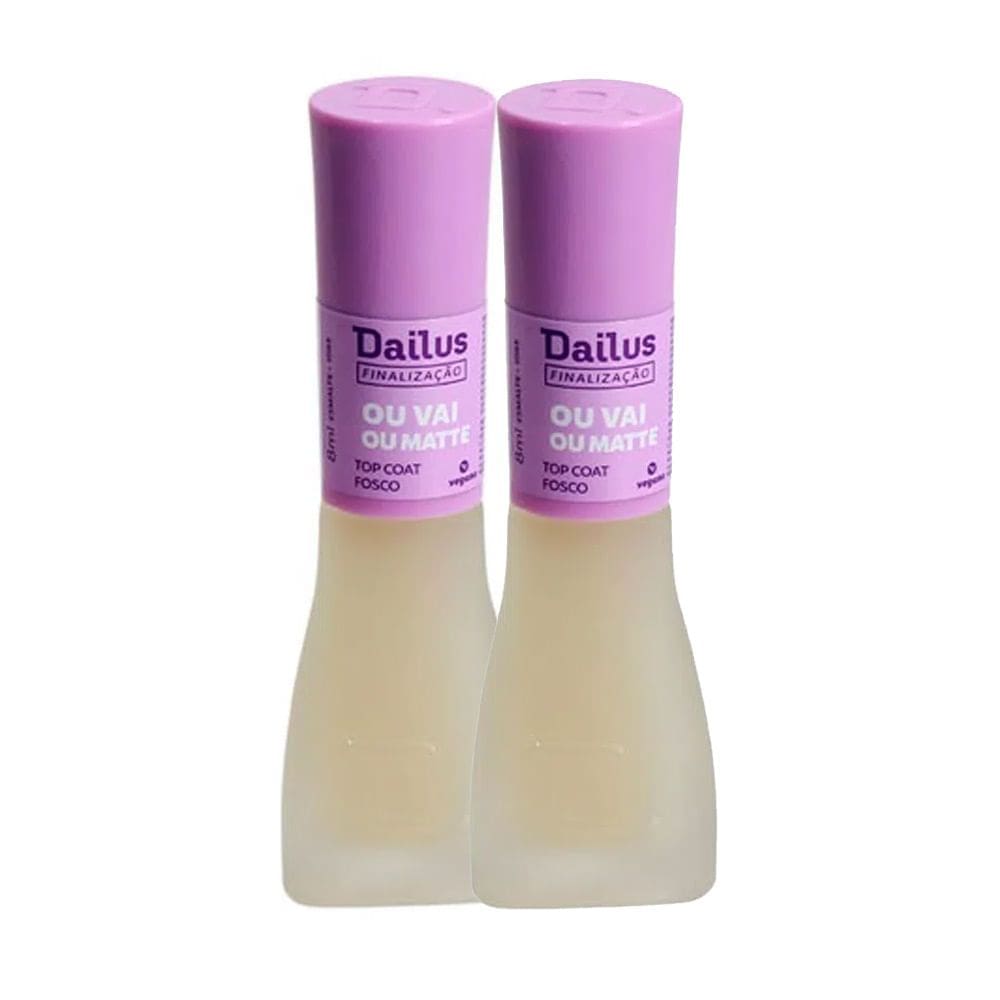 Kit 2 Top Coat Fosco Dailus Ou Vai Ou Matte 8ml