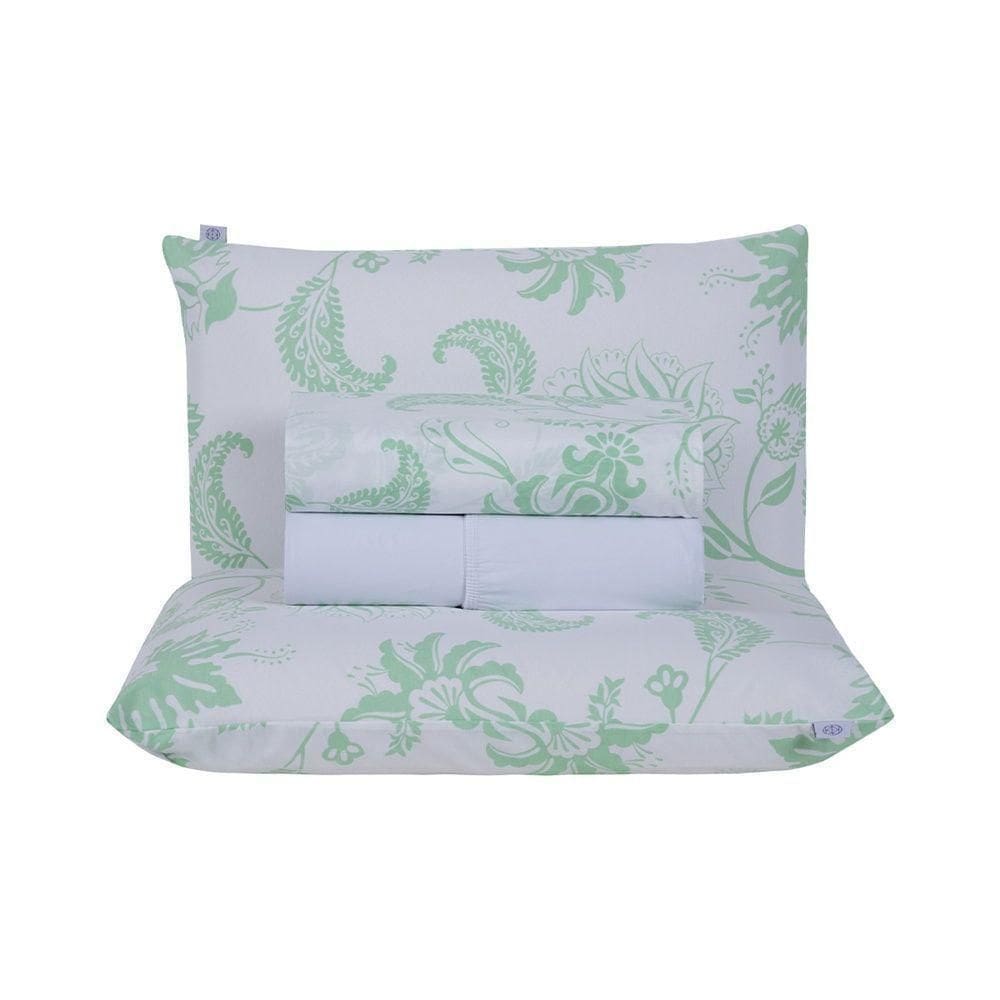 Jogo De Lençol 4 Peças Casal Percal 180 Fios Homme 60% Algodão 40% Poliéster - Jazzy Verde