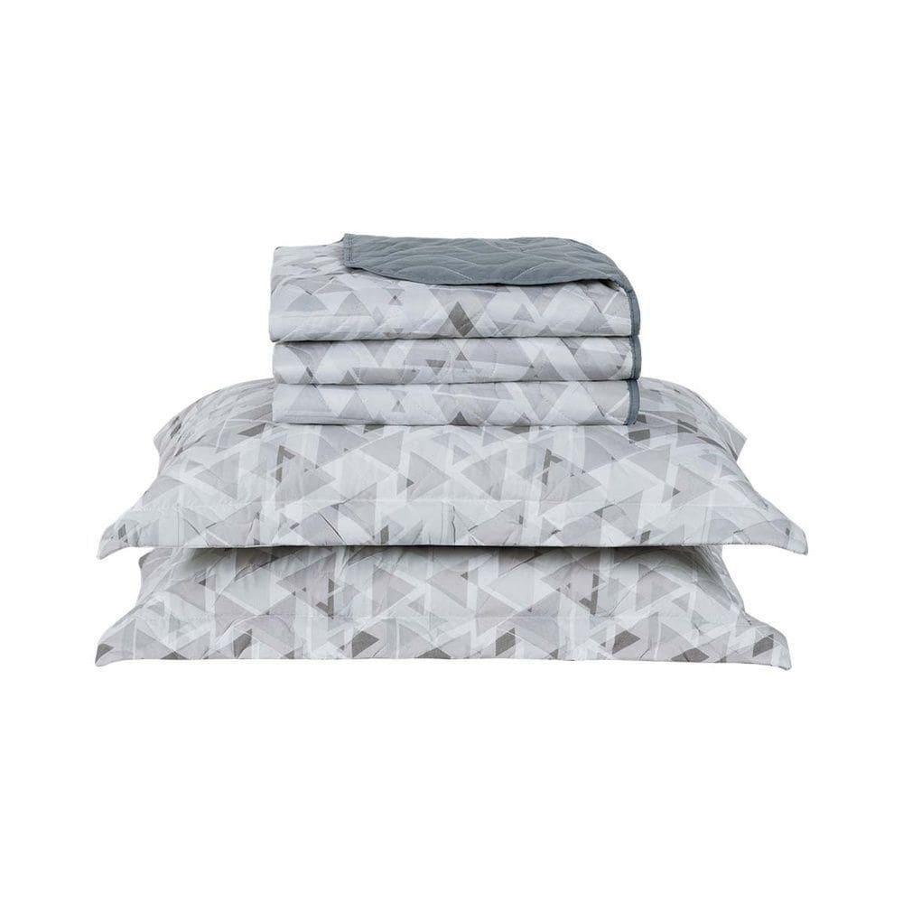 Cobre Leito 3 Peças Queen Percal 200 Fios Colori 100% Poliéster - Alpini Grafite