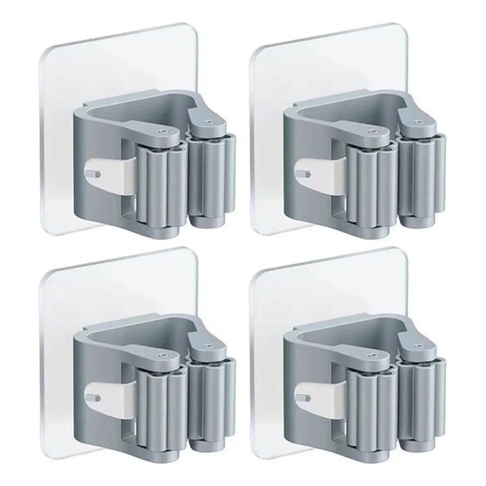 2X 4 Suportes Adesivo Gancho Para Vassoura Mop Rodo Organiza