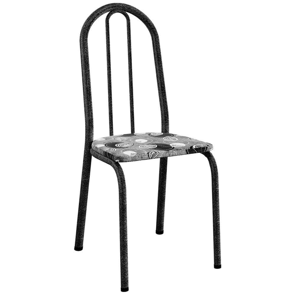 Cadeira Tubular America 050 Cromo Preto ARTEF
