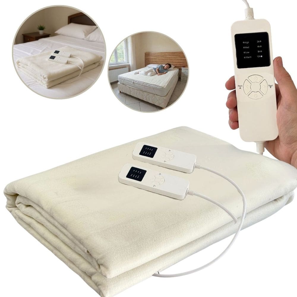 Lençol Térmico Casal King Size 203x182cm 4 Ajustes de Temperatura Timer Elétrico Importway Iwlt009T