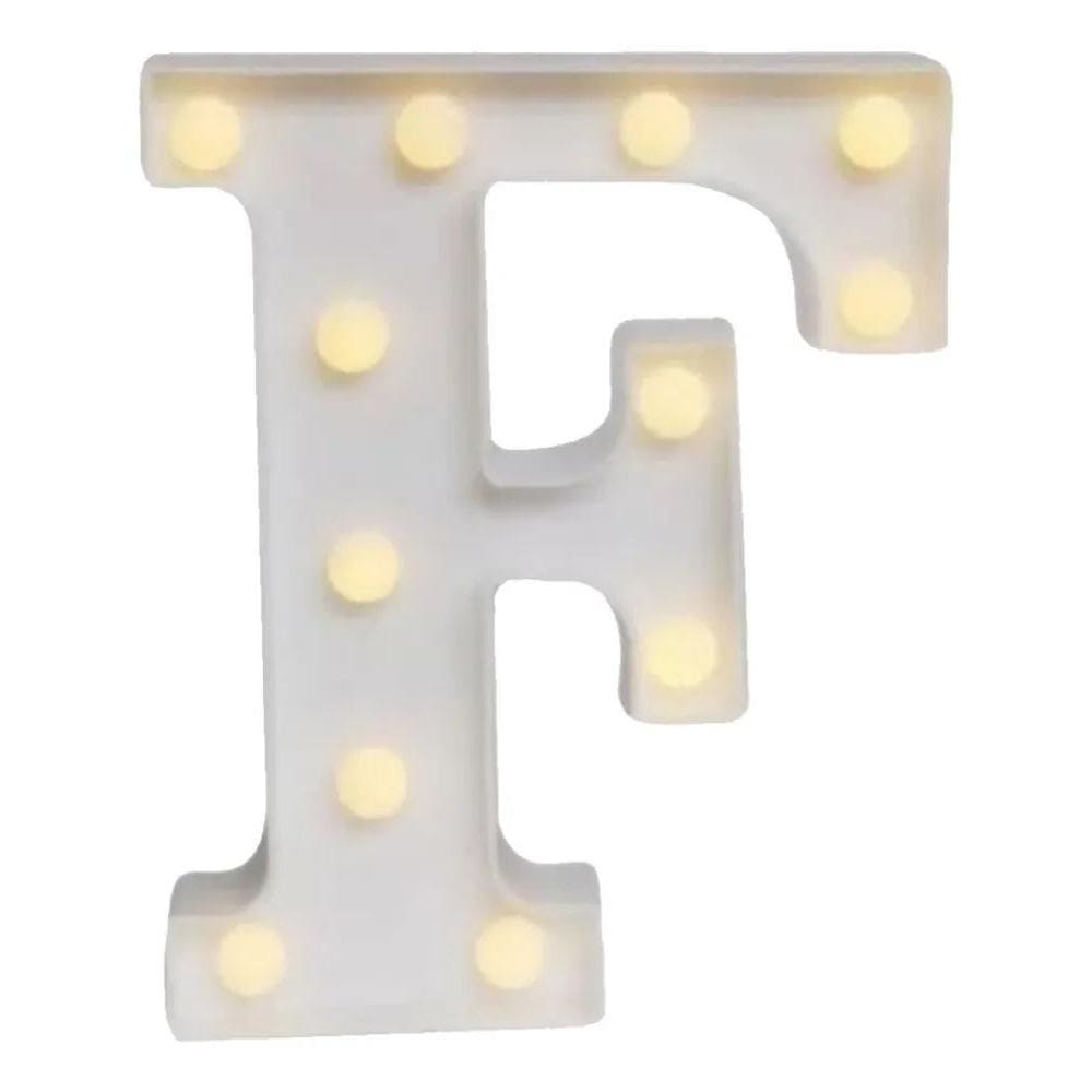 10X Letra Luminária Led 3D Decorativa Branco Hiperfesta Und