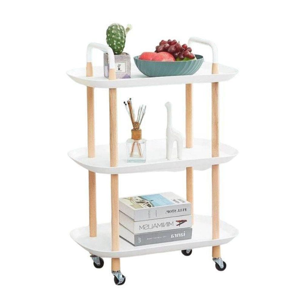 Carrinho Organizador Branco Vertical Multiuso 3 Prateleiras