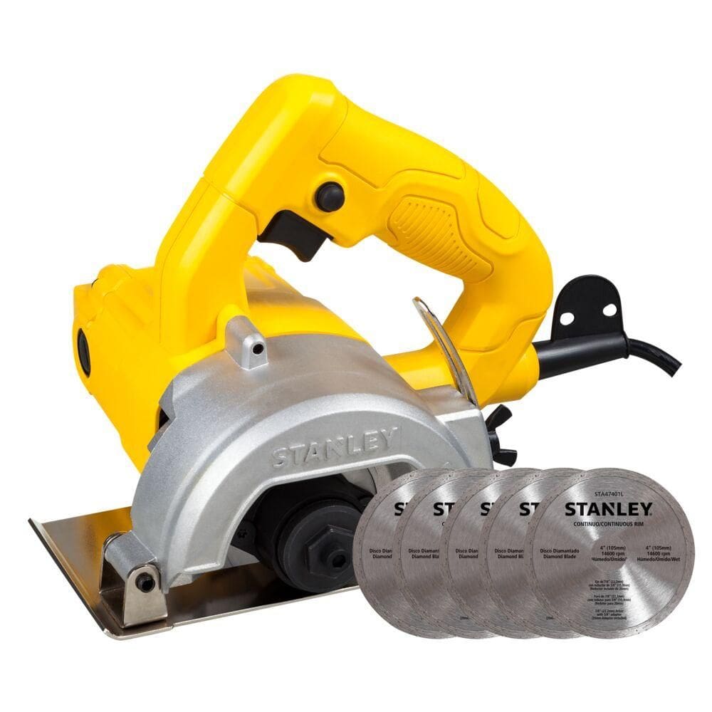 Serra Mármore 115mm Stanley SPT115W 1200W com 5 discos 220V