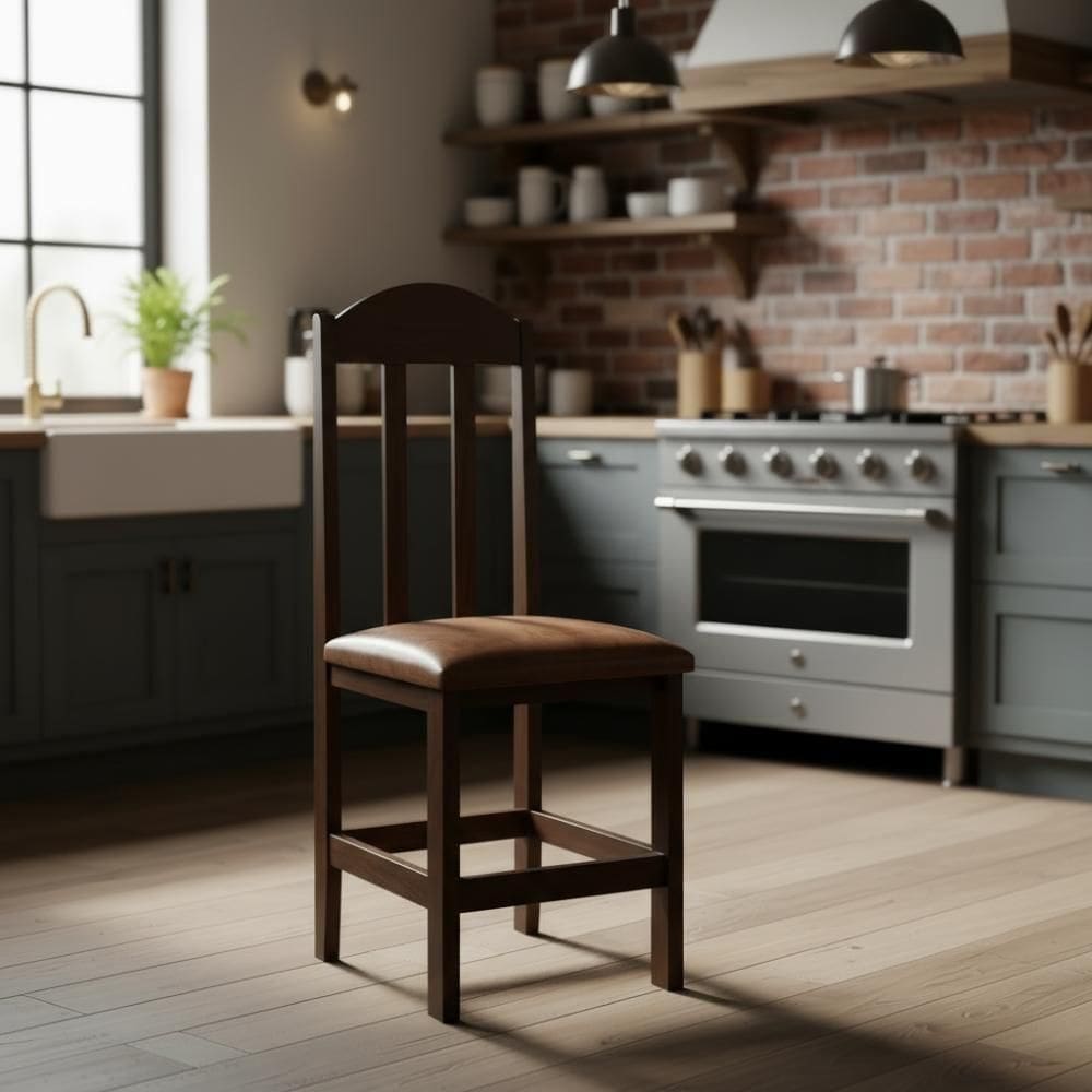 Kit Com 2 Cadeiras De Jantar Madeira Maciça Safira - Castanho Com Estofado Marrom