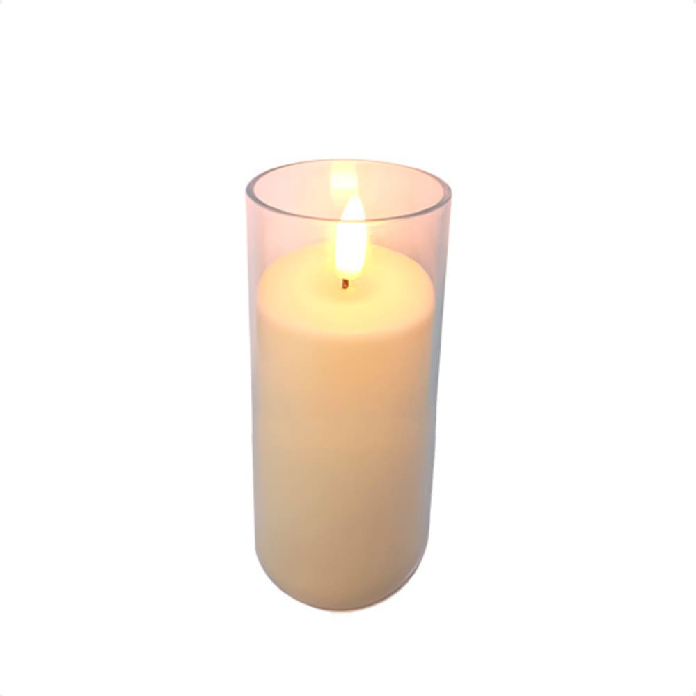 Luminária Vela Led 13,5cm Castiçal Efeito Chama Decorativa Taschibra