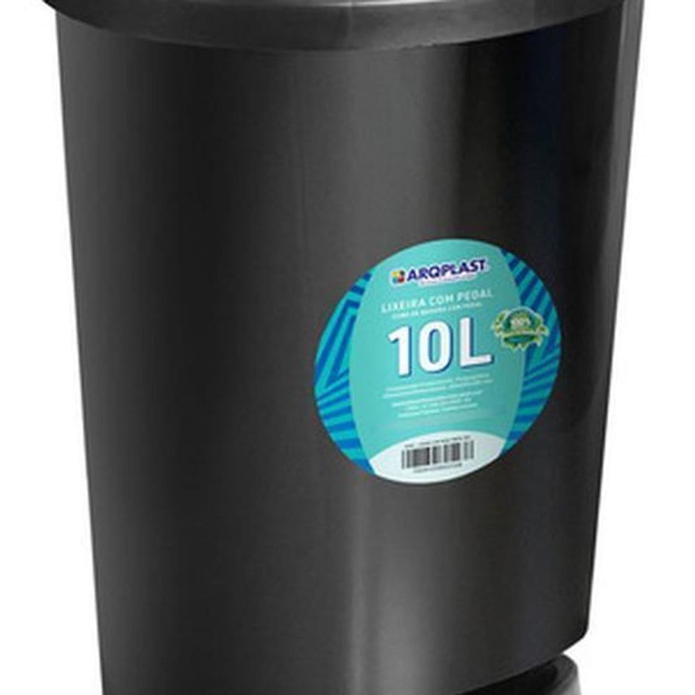 Lixeira De Piso Oval Plastico Com Pedal 10L 38X20X25Cm
