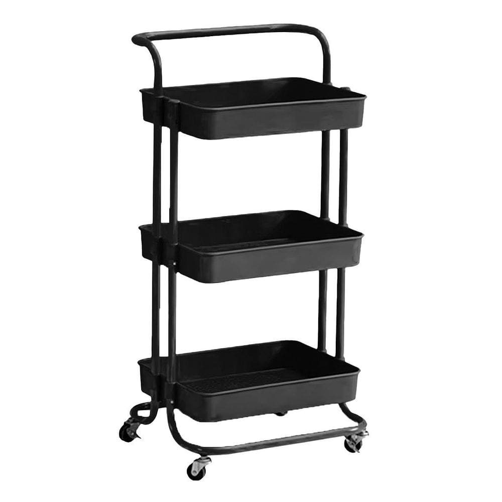 Carrinho Organizador Cozinha Banheiro Escritório Preto